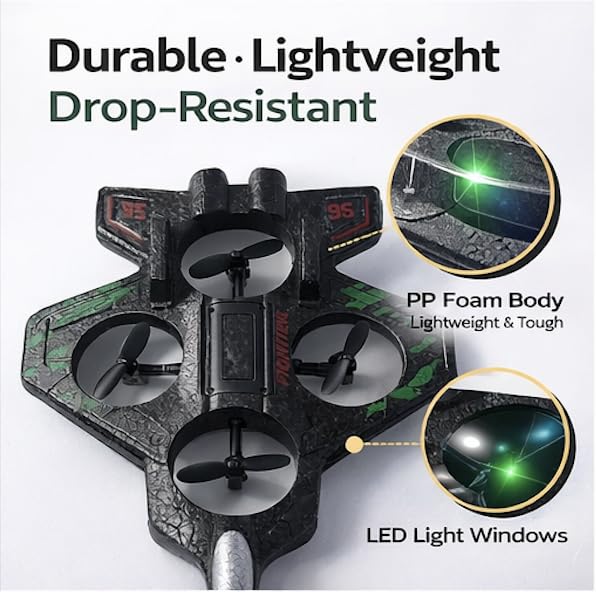 Fighter Jet Remote Control Toy for Kids, 2.4GHz EPP Foam RC Plane
