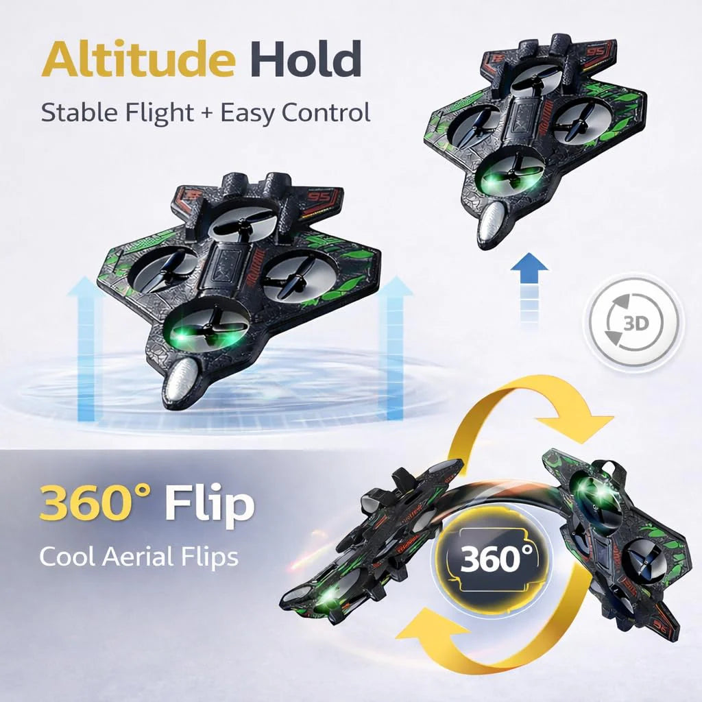 Fighter Jet Remote Control Toy for Kids, 2.4GHz EPP Foam RC Plane