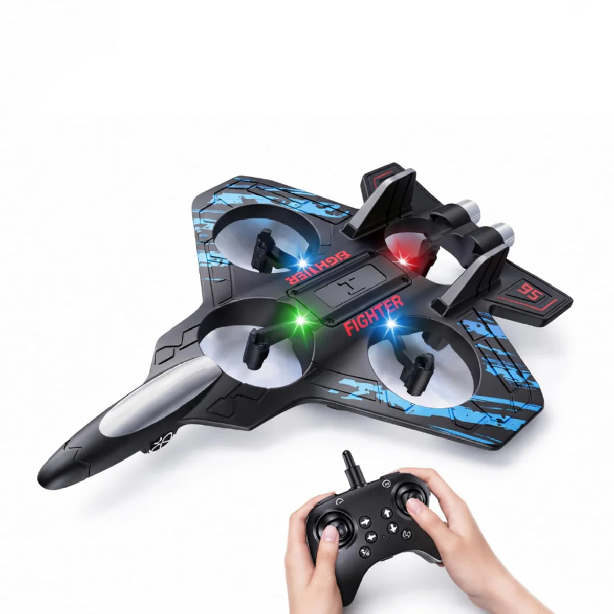 Fighter Jet Remote Control Toy for Kids, 2.4GHz EPP Foam RC Plane